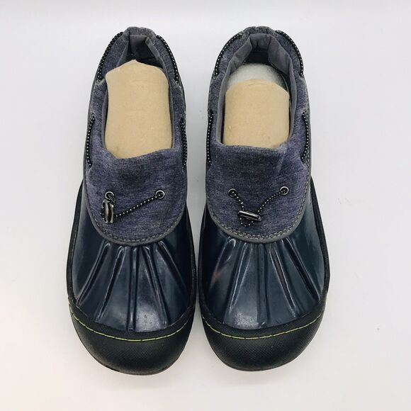 JBU by Jambu Tula Duck Boot Women's 8M Memory Foam Gray/Navy Lace Lock Rain Shoe - Picture 5 of 10